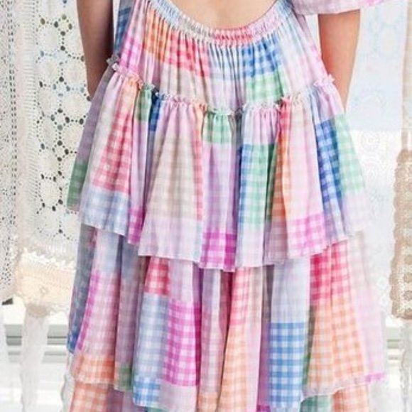 Colorful Checkered Midi Dress - Picture 2 of 6